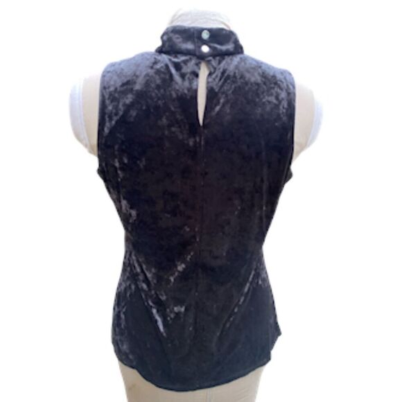 Velvet Glam Sleeveless Top by New Directions Choker Style Neck Sz L Fairy Goth - Picture 6 of 8